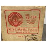 Vintage Atlas Sound HU-15N Paging Speaker 25 Watts 45 Ohms w/ Box Teletalk Pamphlet