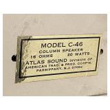 Pair of Vintage Columair by Atlas Sound C-46 Column Speakers 16 Ohms 20 Watts