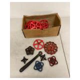 Assorted Cast Iron Valve Handwheels & Wrench Mixed Sizes Industrial