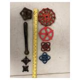 Assorted Cast Iron Valve Handwheels & Wrench Mixed Sizes Industrial