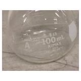 Kimax 100mL Volumetric Flask Lot Class A Glass Stoppered Labware - Missing Stoppers
