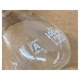 Kimax 100mL Volumetric Flask Lot Class A Glass Stoppered Labware - Missing Stoppers