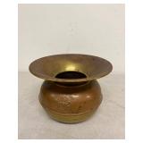 Pony Express Brass Copper Tone Spittoon Cuspidor Western Decor Patina