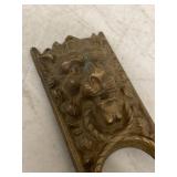 Antique Ornate Cast Brass Door Knob Escutcheon Backplate 6.5in