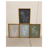 Framed Botanical Wall Art Prints Set of 4 Wood Frames 16 x 12 Good