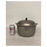 Vintage Aluminum Dutch Oven Pot w/Lid & 2 Cast Iron Skillets
