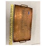 Vintage Metal Decor Group Copper Tray Candleholders Bell 5pc Set