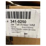 Thermo Scientific Amber Glass Wide Mouth Jars 250mL 36 Count Open Box