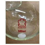Kimax/Kontes 500mL Round Bottom Flasks 24/40 Ground Joint 10pc