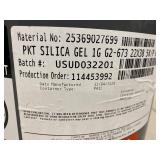 Uline Silica Gel Desiccant Pail & 2 Humidity Indicator Card Cans Sealed