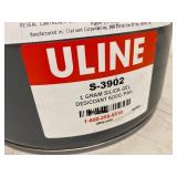 Uline Silica Gel Desiccant Pail & 2 Humidity Indicator Card Cans Sealed