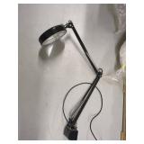 Black Articulated Magnifying Desk Lamp with Fluorescent Light