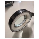 Black Articulated Magnifying Desk Lamp with Fluorescent Light
