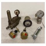 Industrial Gauge Regulator Assortment Oxweld Ashcroft Voltron Flowmeter