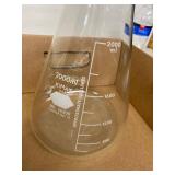 Lot of Vintage Kimax Pyrex Laboratory Glassware Beakers Flasks Tongs Thermometers