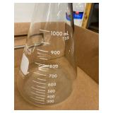 Lot of Vintage Kimax Pyrex Laboratory Glassware Beakers Flasks Tongs Thermometers