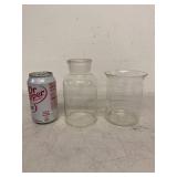 Lot of Vintage Kimax Pyrex Laboratory Glassware Beakers Flasks Tongs Thermometers