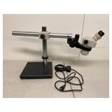 Nikon SMZ-1 Stereo Microscope on Boom Stand Olympus Eyepieces Ring Light