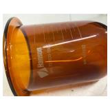 Hanson 72-600-556 Amber Glass Dissolution Vessel 1000mL Flanged Lab Beaker