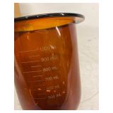 Hanson 72-600-556 Amber Glass Dissolution Vessel 1000mL Flanged Lab Beaker