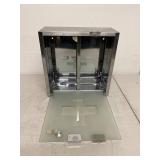 Stainless Steel Wall Mount First Aid Cabinet Frosted Glass Door Cross Lockable