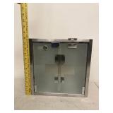 Stainless Steel Wall Mount First Aid Cabinet Frosted Glass Door Cross Lockable