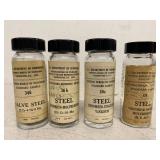 Lot of 4 Vintage NBS Standard Reference Material Steel Sample Bottles