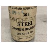 Lot of 4 Vintage NBS Standard Reference Material Steel Sample Bottles