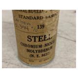 Lot of 4 Vintage NBS Standard Reference Material Steel Sample Bottles