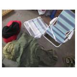 Camping chairs, pillow, sleeping ba...