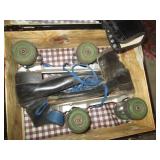 2-pair vintage roller skates, 1-cas...