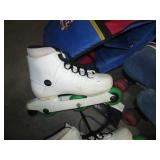 2-pair vintage roller skates, 1-cas...