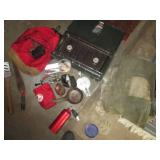 Coleman camping stove, assorted coo...