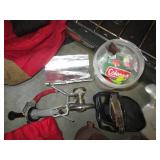 Coleman camping stove, assorted coo...