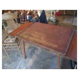 Vintage wood kitchen table with ext...