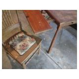 Vintage wood kitchen table with ext...