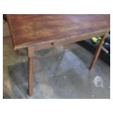 Vintage wood kitchen table with ext...
