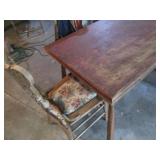Vintage wood kitchen table with ext...