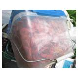 Bucket of plastic cap roofing nails...