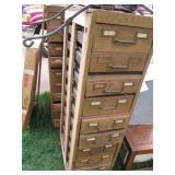 Pair of 10-drawer wood framed metal...