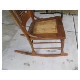 Vintage wood spindle back rocking c...