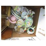 Vintage ceramic and glass candy dis...