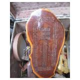 Vintage wood box trunk containing a...