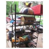 Metal 8-tier 6ft shelf plus content...