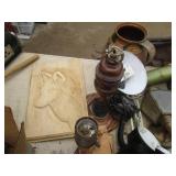 Vintage lanterns, lamps, Clark char...