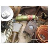 Vintage lanterns, lamps, Clark char...
