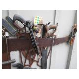 Vintage hand saws, treble lights an...
