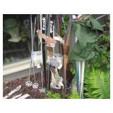 SNOW skis, poles and bow and arrow...