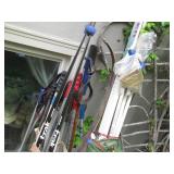 SNOW skis, poles and bow and arrow...