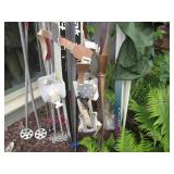 SNOW skis, poles and bow and arrow...